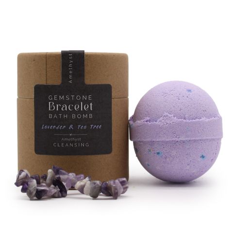 Amethyst Gem Bracelet Bath Bomb - Bath Indulgence