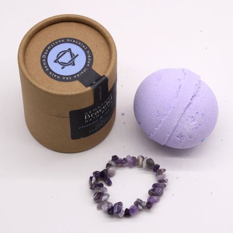 Amethyst Gem Bracelet Bath Bomb - Bath Indulgence