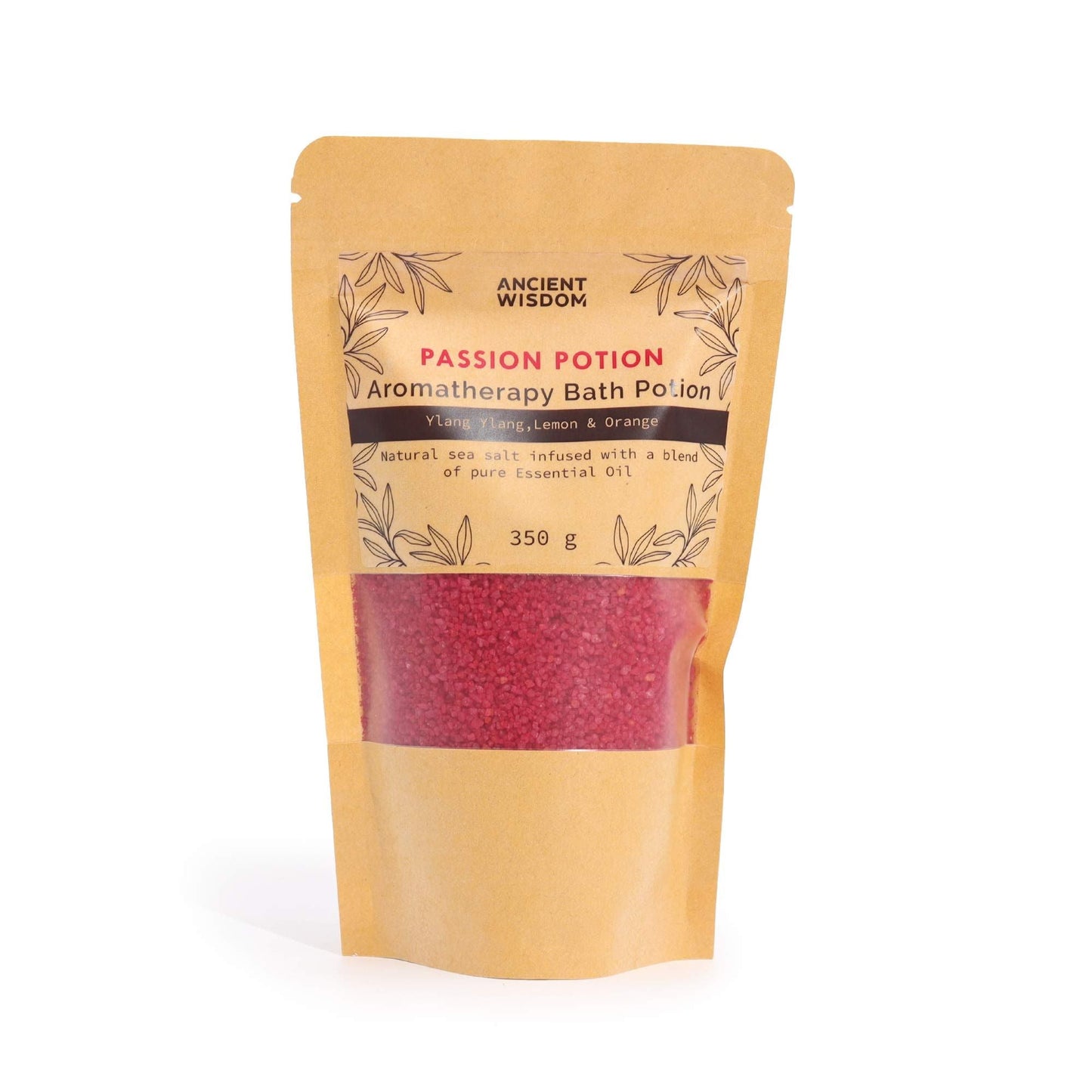 Aromatherapy Bath Potion in Kraft Bag 350g - Passion Aromatherapy Bath Potion 350g - Bath Indulgence