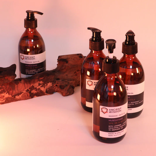 Aromatherapy Massage and Bath Oil - Relaxing 300ml Massage & Bath Oils - 300ml (With Pump) - Bath Indulgence
