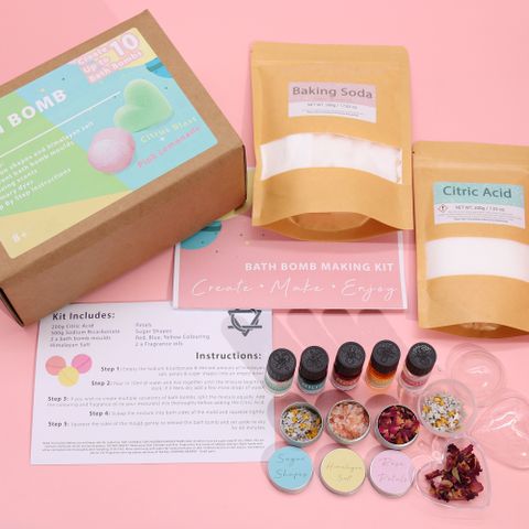 Bath Bomb Kit - Pink Lemonade & Citrus Blast - Bath Indulgence