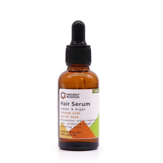 Carrot Seed Organic Hair Serum 30ml - Handmade In UK Vegan Premium Ingredients - Bath Indulgence