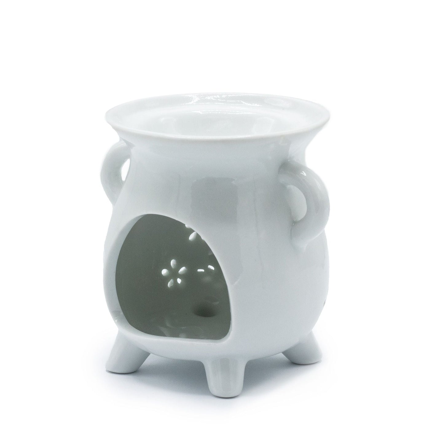 Cauldren Oil Burner - Owl - White Various Shaped Ceramic Oil Burners - Bath Indulgence