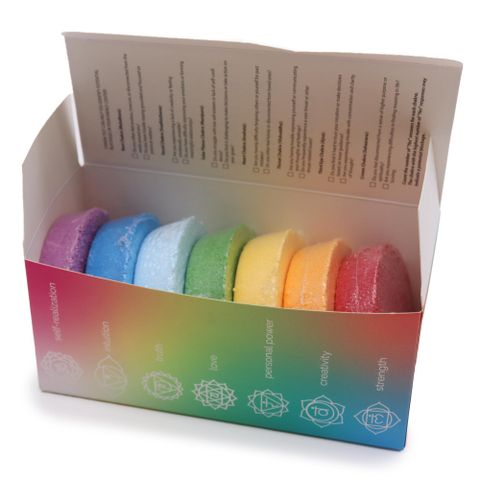 Chakra Bath Fizz - Large Box - Chakra Harmony & Inner Glow Chakra Bath Fizzers Sets - Bath Indulgence