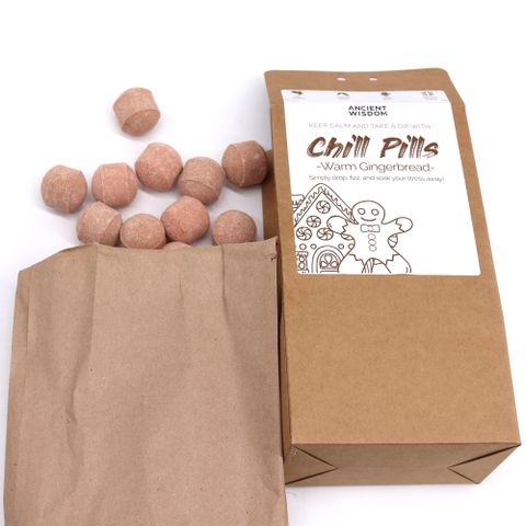 Chill Pills Gift Pack 350g - Warm Gingerbread Chill Pill Gift Packs - Bath Indulgence