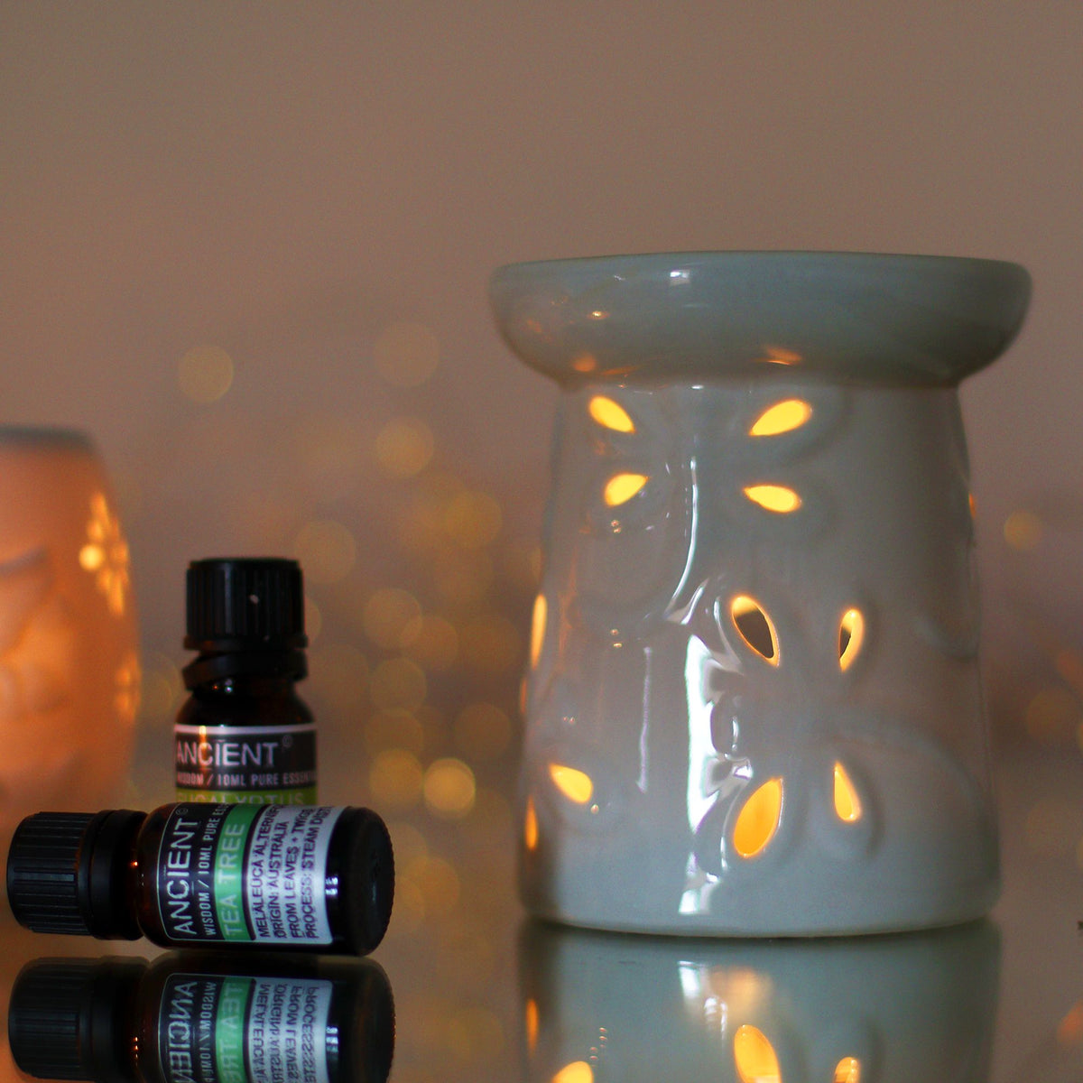 Classic White Oil Burner - Dragonfly Classic White Oil Burners - Bath Indulgence