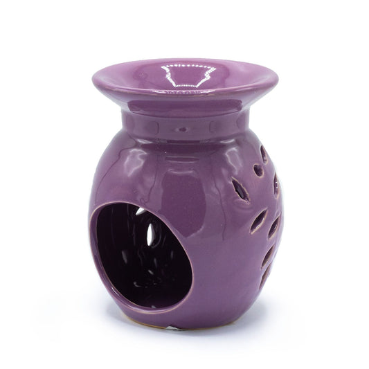 Floral Oil Burner - Lavender Various Shaped Ceramic Oil Burners - Bath Indulgence