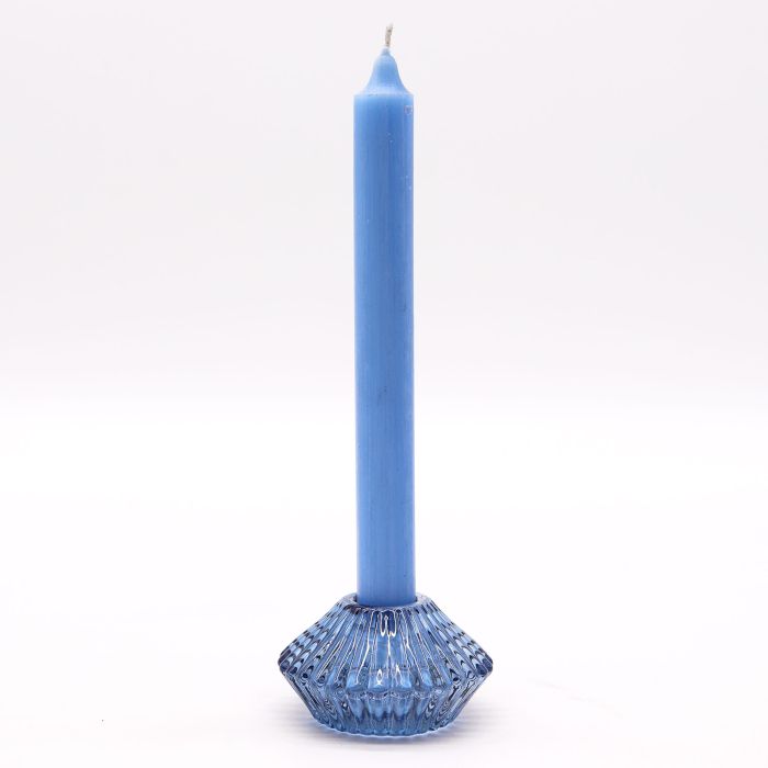 Flower Flip Dinner Candle / Tealight Holder - Royal Blue Glass Candle Holders & Jars - Bath Indulgence