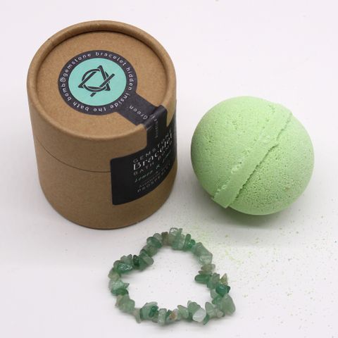 Green Aventurine Gem Bracelet Bath Bomb - Bath Indulgence