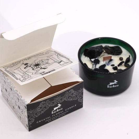 Hop Hare Crystal Magic Flower Candle - The Knight of Swords Hop Hare Crystal Magic Flower Candles - Bath Indulgence