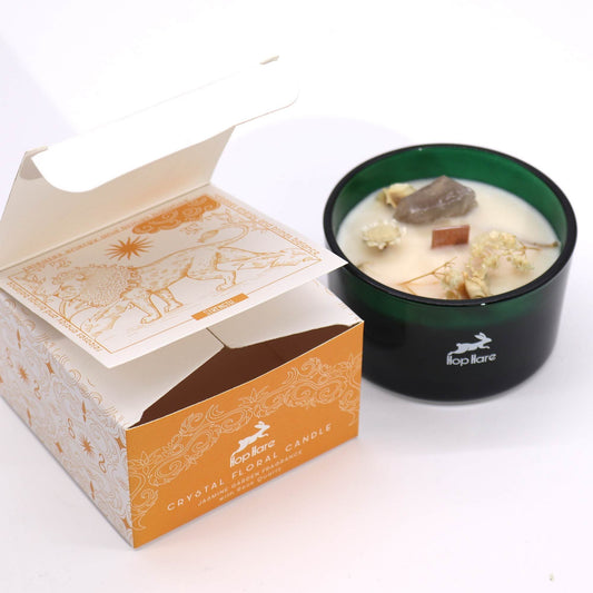 Hop Hare Crystal Magic Flower Candle - The Lion Hop Hare Crystal Magic Flower Candles - Bath Indulgence