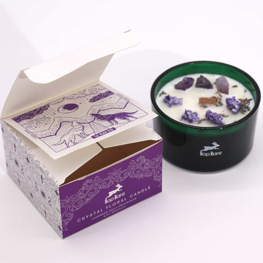 Hop Hare Crystal Magic Flower Candle - The Moon Hop Hare Crystal Magic Flower Candles - Bath Indulgence