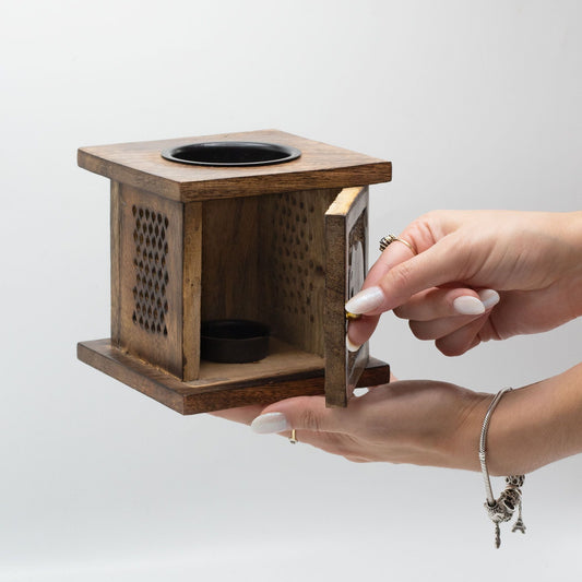 Large Mango Box Burner - Buddha Mango Wood Oil Burners - Bath Indulgence