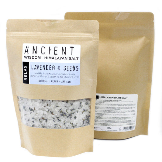 Lavender & Jojoba Essential Oil 500g Handmade Bath Salts - Bath Indulgence
