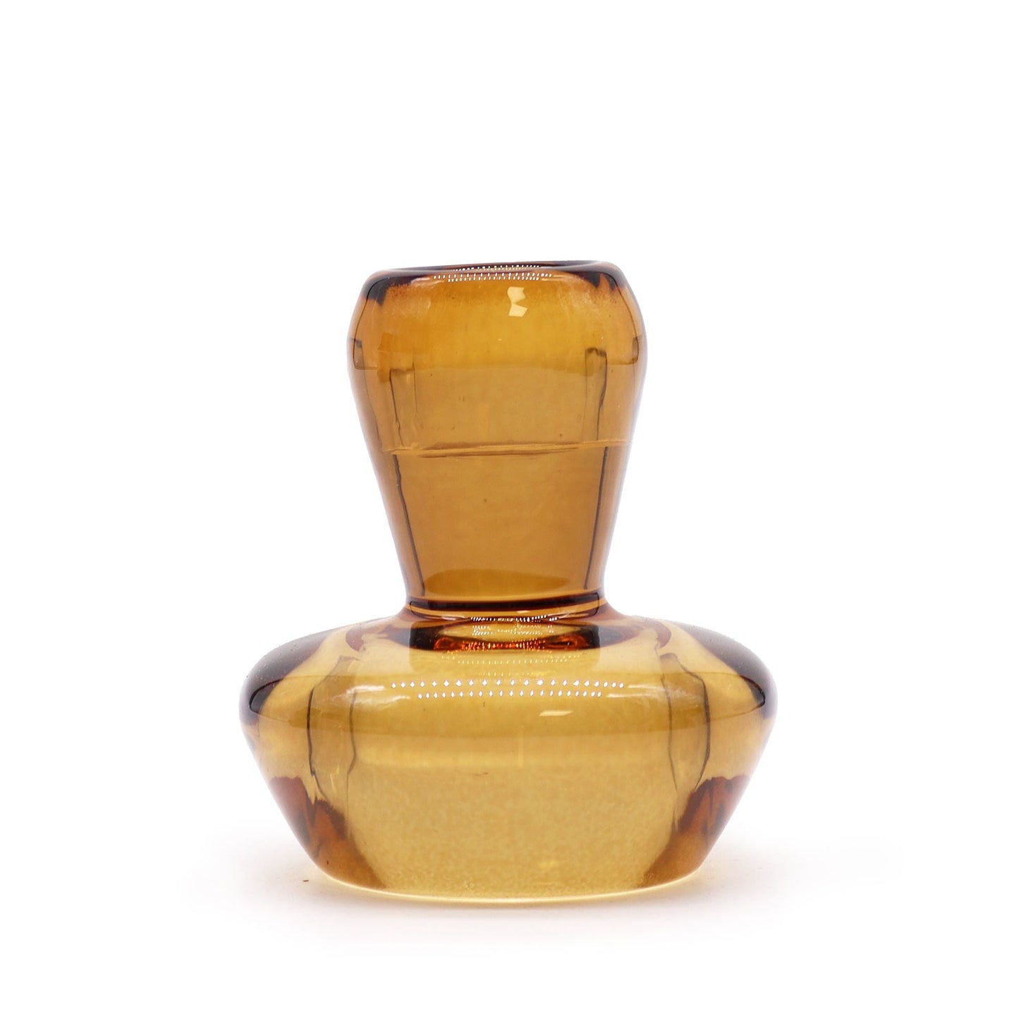 Mushroom Flip Dinner Candle / Tealight Holder - Antique Amber Glass Candle Holders & Jars - Bath Indulgence