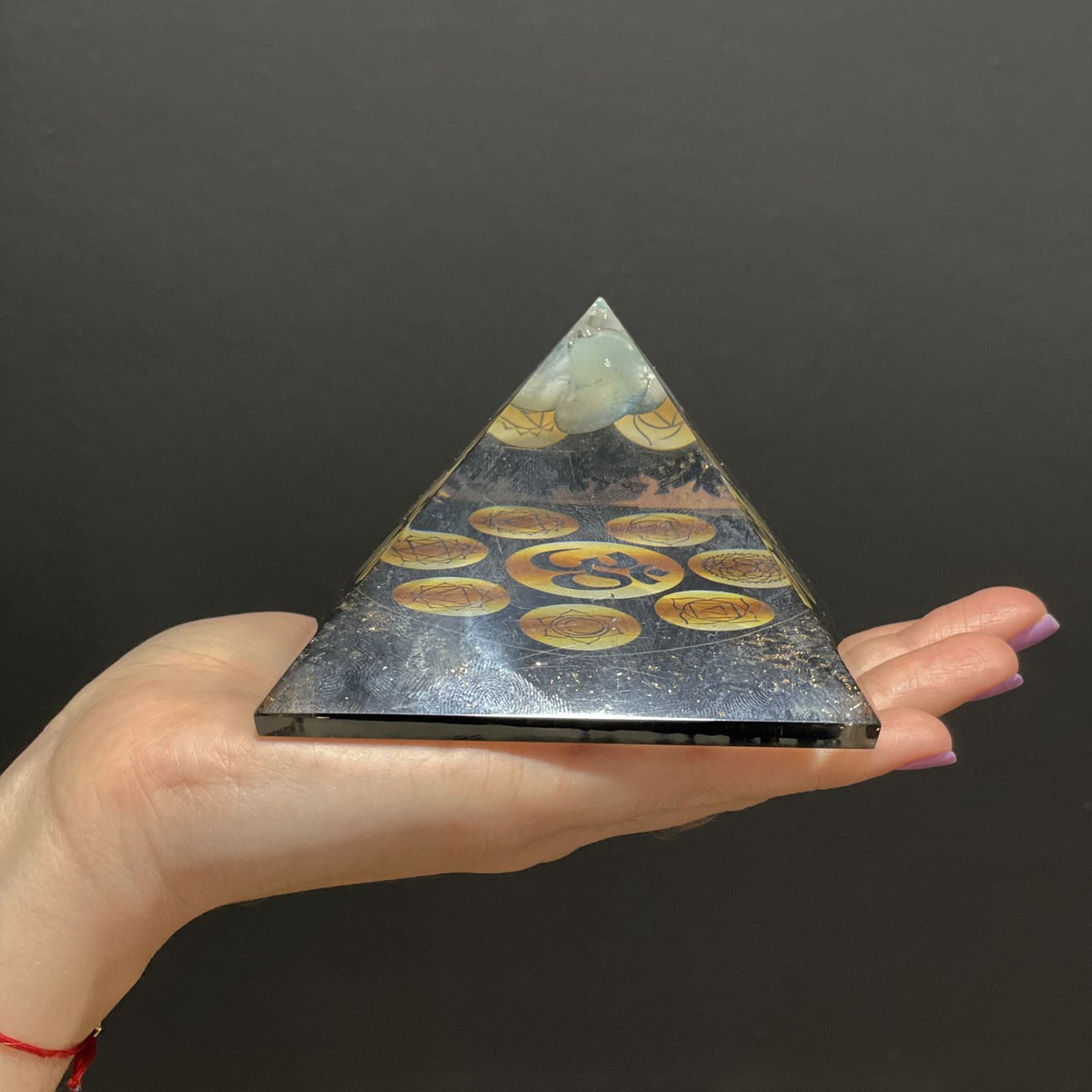 Orgonite Pyramid - Midnight Om Chakra - 90mm Orgonite Ojbects and Pyramids - Bath Indulgence