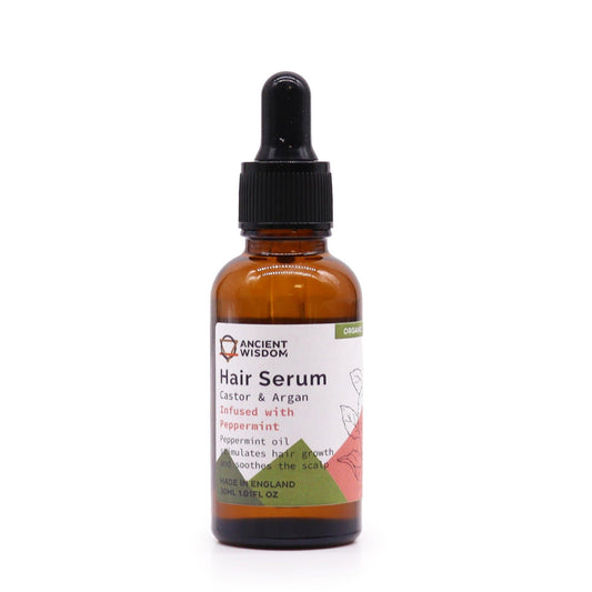 Peppermint Organic Hair Serum 30ml - Handmade In UK Vegan Premium Ingredients - Bath Indulgence