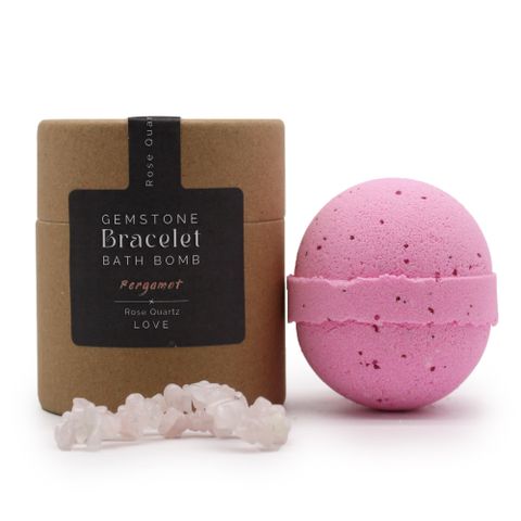 Rose Quartz Gem Bracelet Bath Bomb - Bath Indulgence