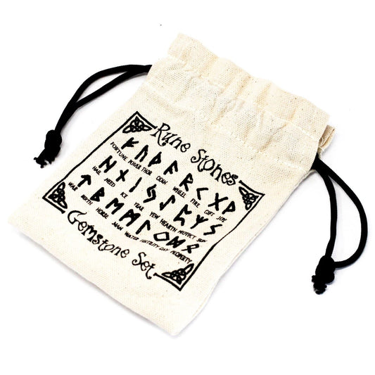 Runes Stone Set in Pouch - Fancy Jasper Indian Rune Sets - Bath Indulgence