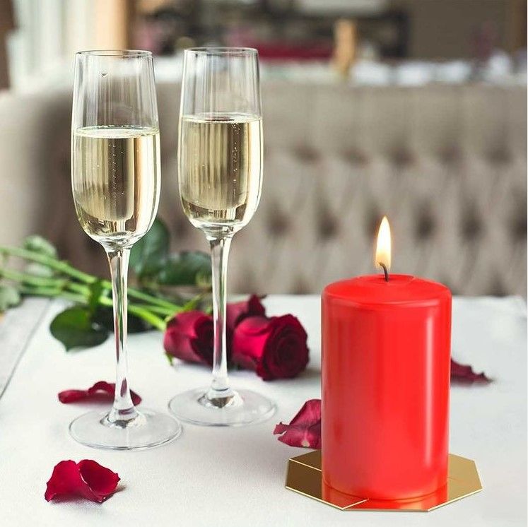 Set of 4 Pillar Candles 40x80mm - Red Pillar Candle - Bath Indulgence