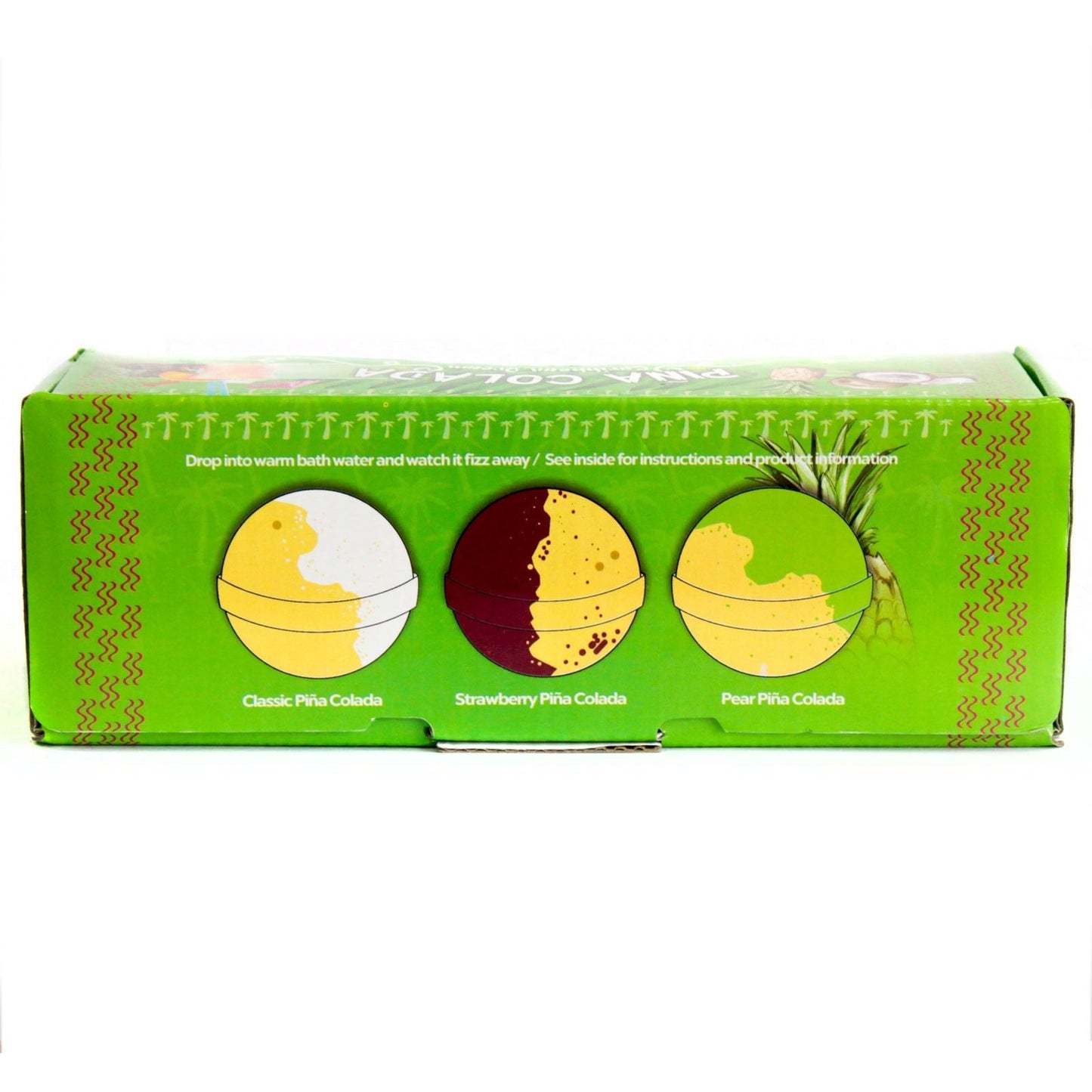 Set of Three Piña Colada Bath Bombs Cocktail Bath Bombs - Bath Indulgence