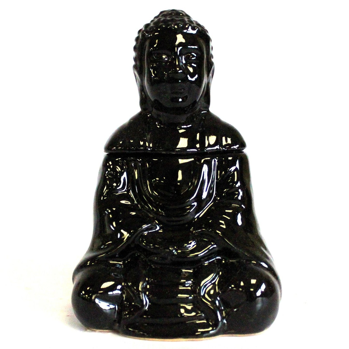 Sitting Buddha Oil Burner - Black Classic Buddha Oil Burners - Bath Indulgence