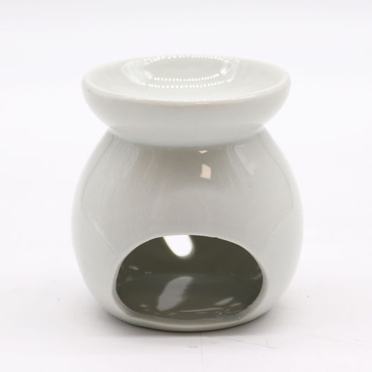 Sm Classic White Oil Burner - Tree Cut - out Classic White Oil Burners - Bath Indulgence