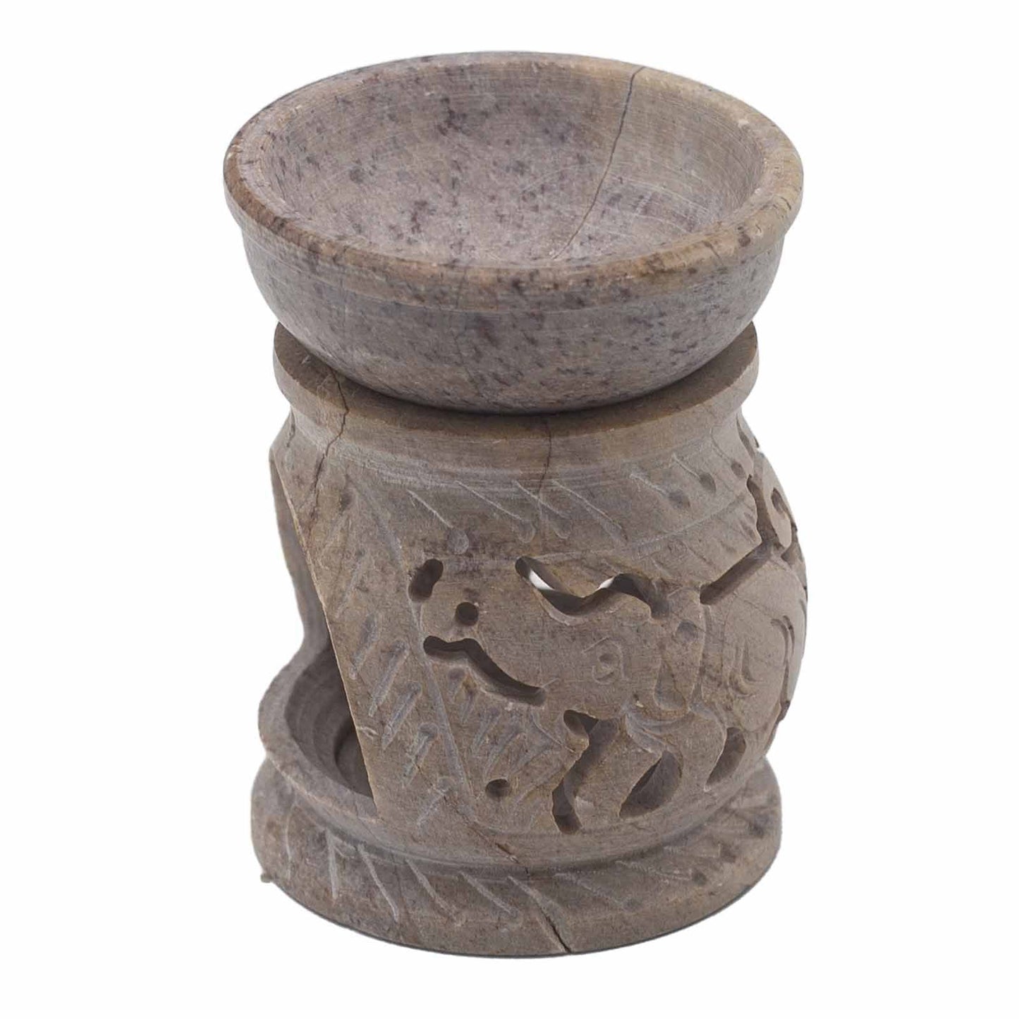 Small Soapstone Oil Burner 8cm - Elephant Soapstone Oil Burners - Bath Indulgence