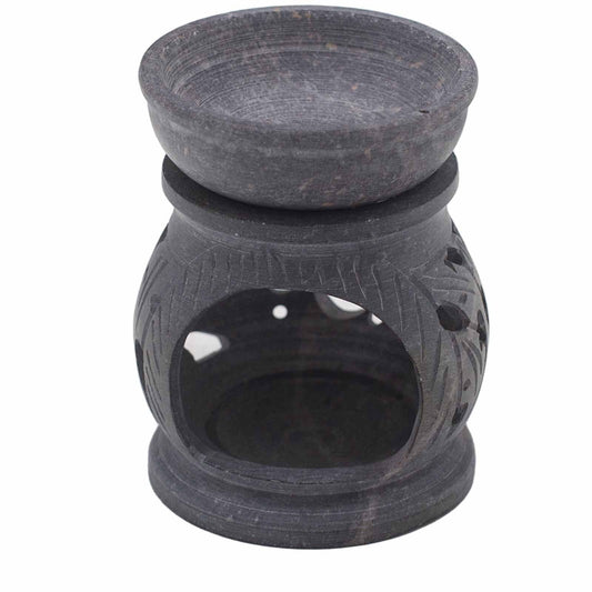 Small Soapstone Oil Burner 8cm - Om Soapstone Oil Burners - Bath Indulgence