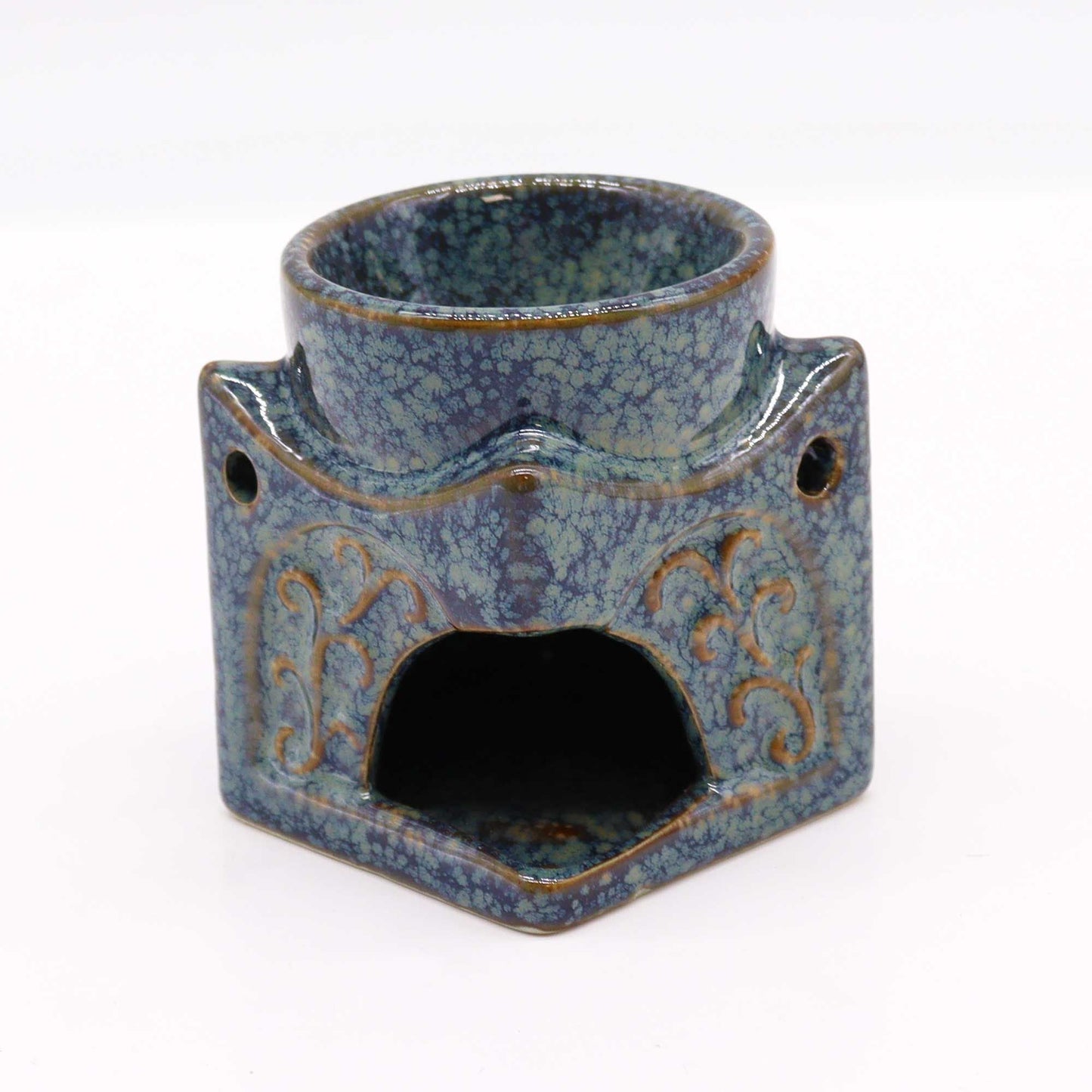 Square Buddha Burner - Dusty Blue Classic Buddha Oil Burners - Bath Indulgence