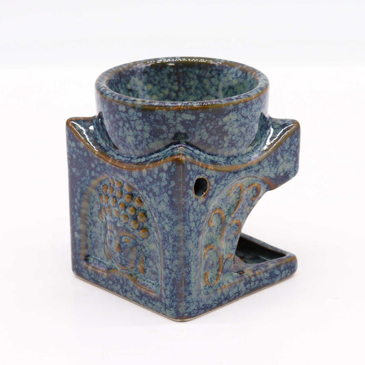 Square Buddha Burner - Dusty Blue Classic Buddha Oil Burners - Bath Indulgence