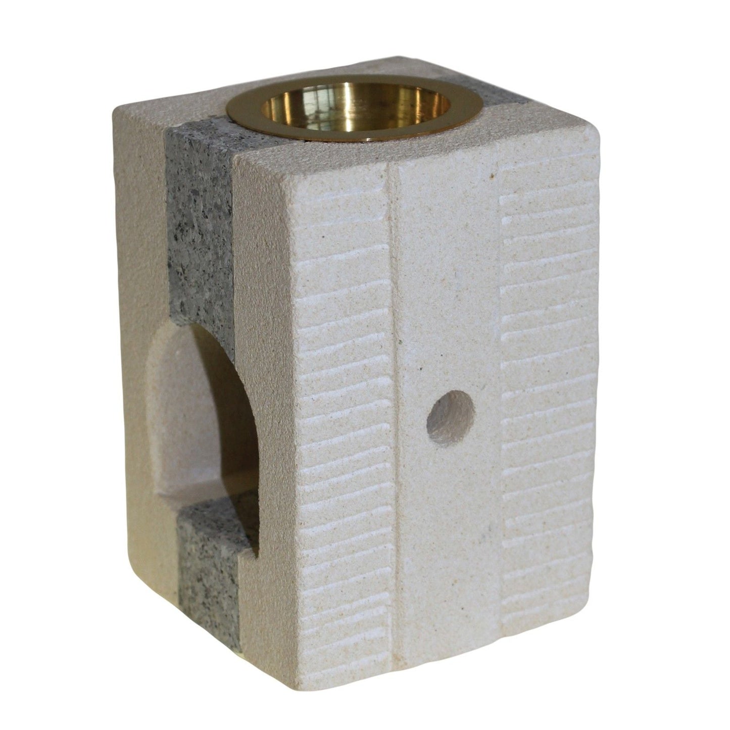 Stone Oil Burner - Combo Square Sandstone Oil Burners - Bath Indulgence