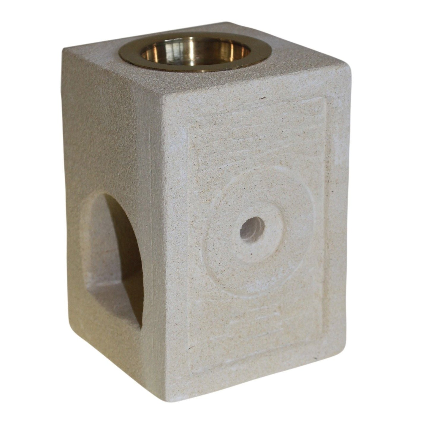 Stone Oil Burner - Square Moorish Sandstone Oil Burners - Bath Indulgence