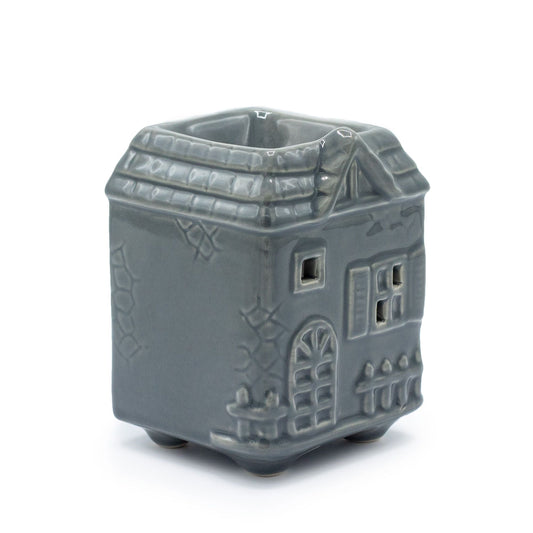 Townhouse Oil Burner - Grey Various Shaped Ceramic Oil Burners - Bath Indulgence