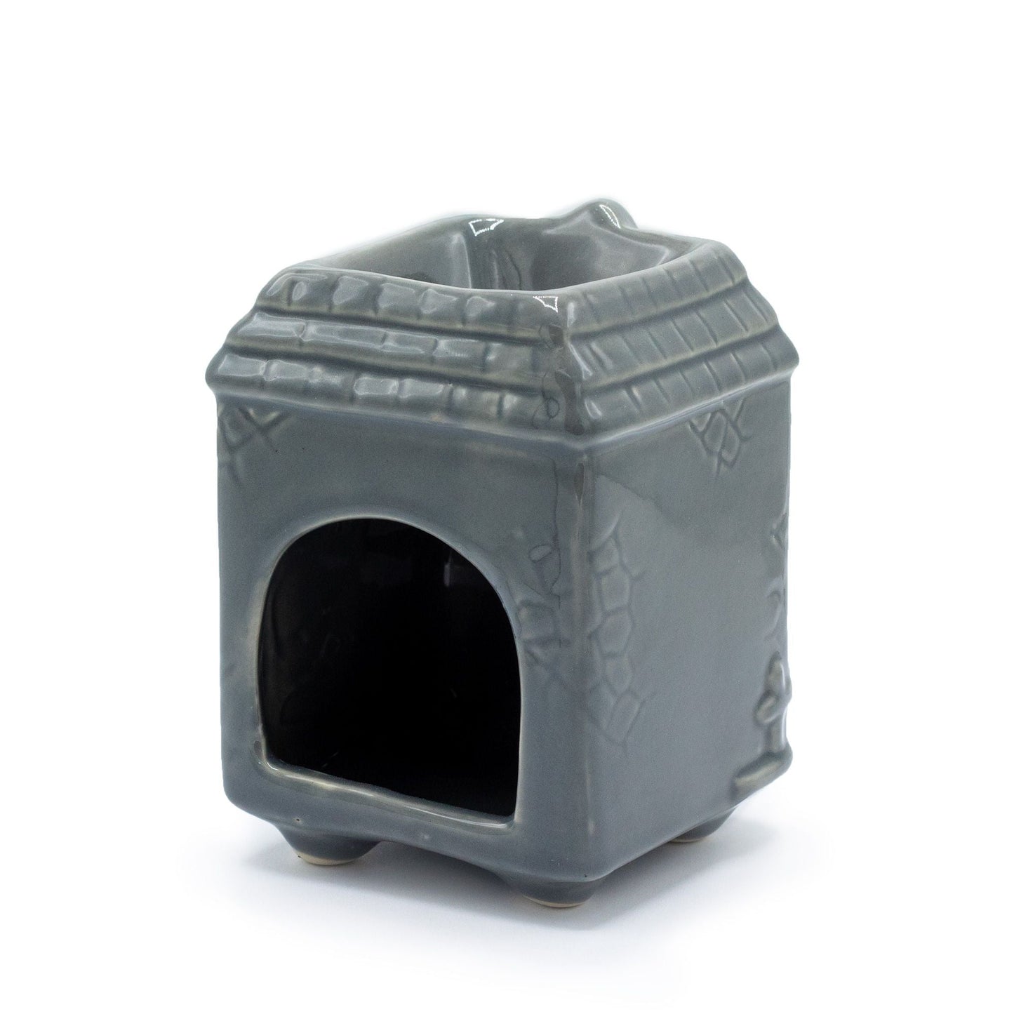 Townhouse Oil Burner - Grey Various Shaped Ceramic Oil Burners - Bath Indulgence