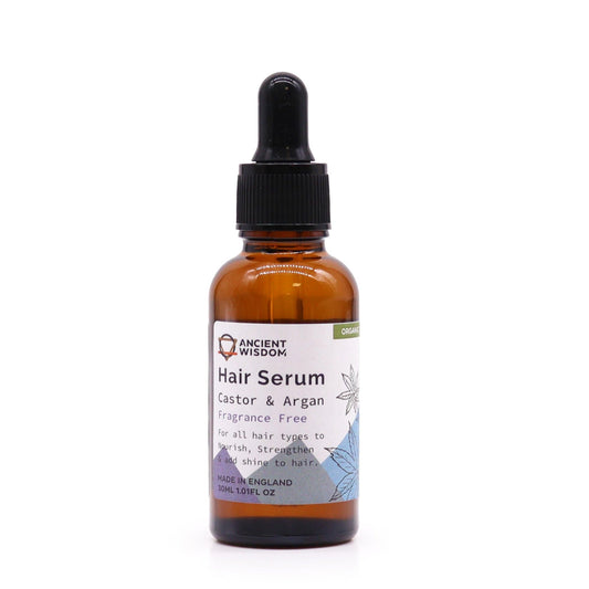 Unfragranced Organic Hair Serum 30ml - Handmade In UK Vegan Premium Ingredients - Bath Indulgence
