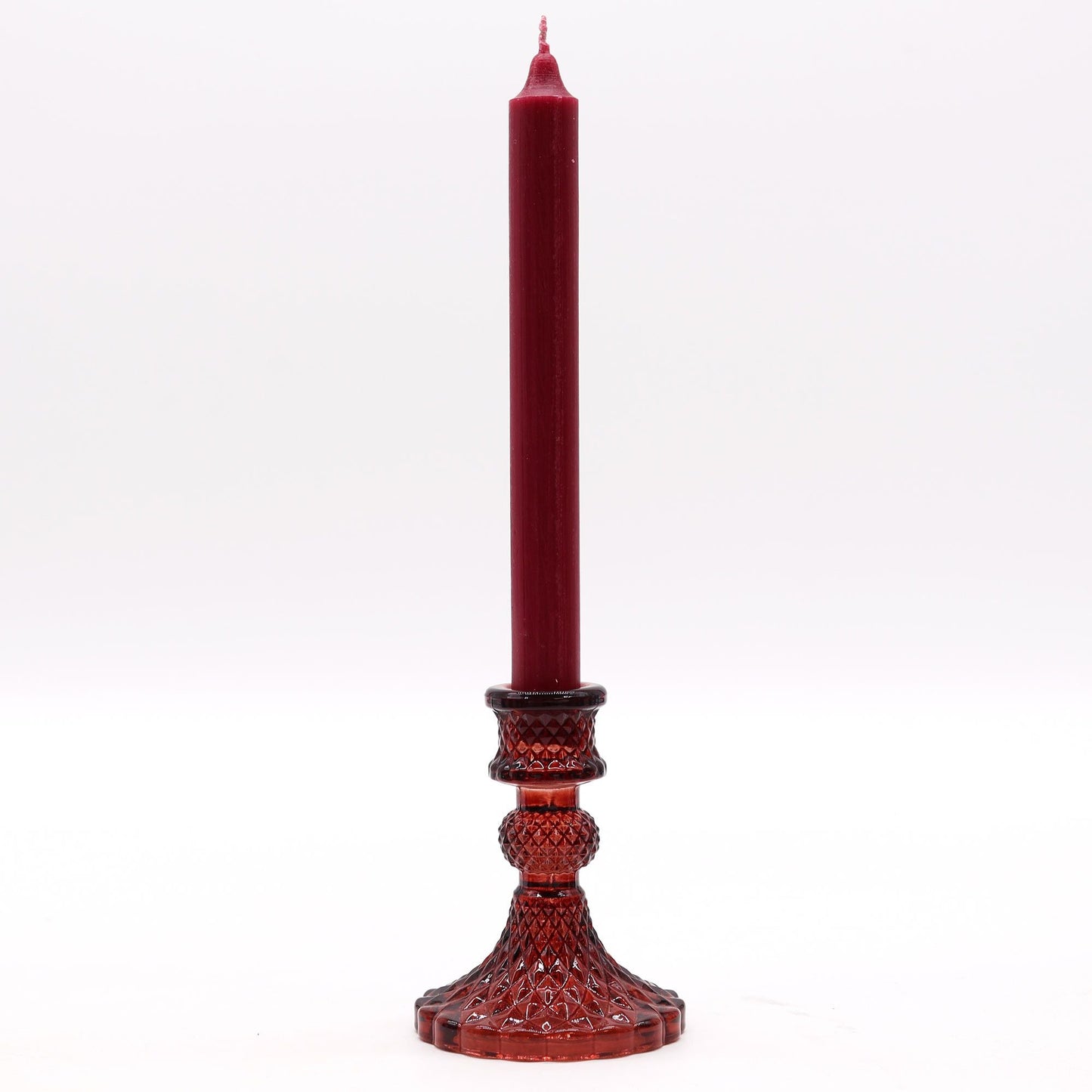 Vintage Dinner Candle Holder - Vampire Red Glass Candle Holders & Jars - Bath Indulgence