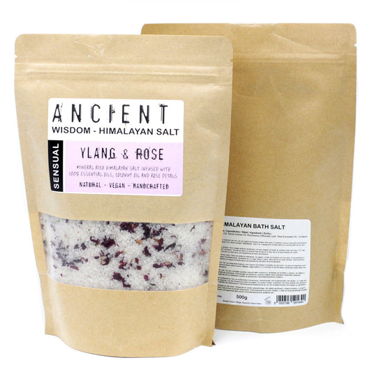 Ylang Ylang Essential Oils + Coconut Oil Handmade Bath Salts 500g - Bath Indulgence