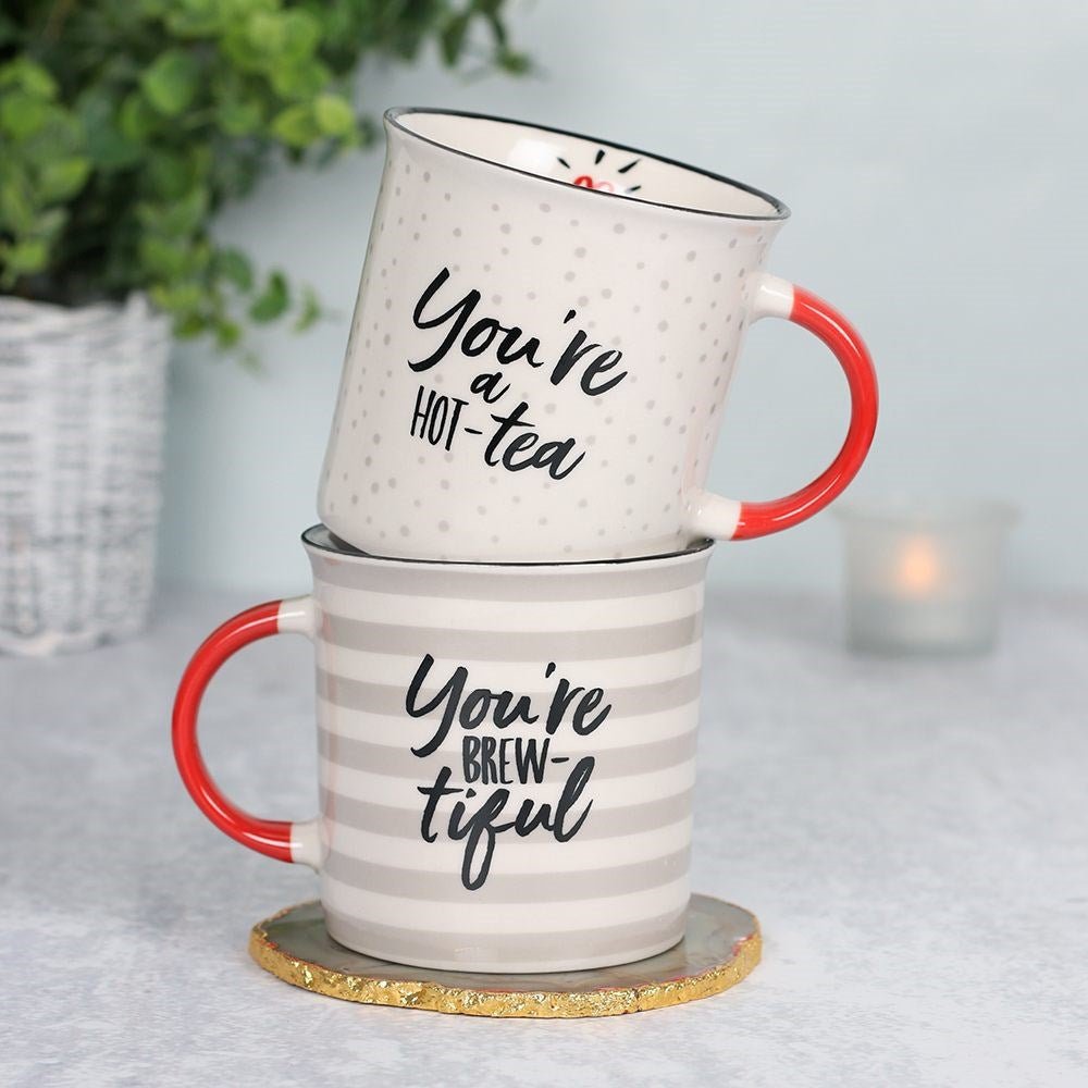 Brewtiful Mug Set You're a Hot - tea Microwave & Dishwasher safe Gift Set - Bath Indulgence