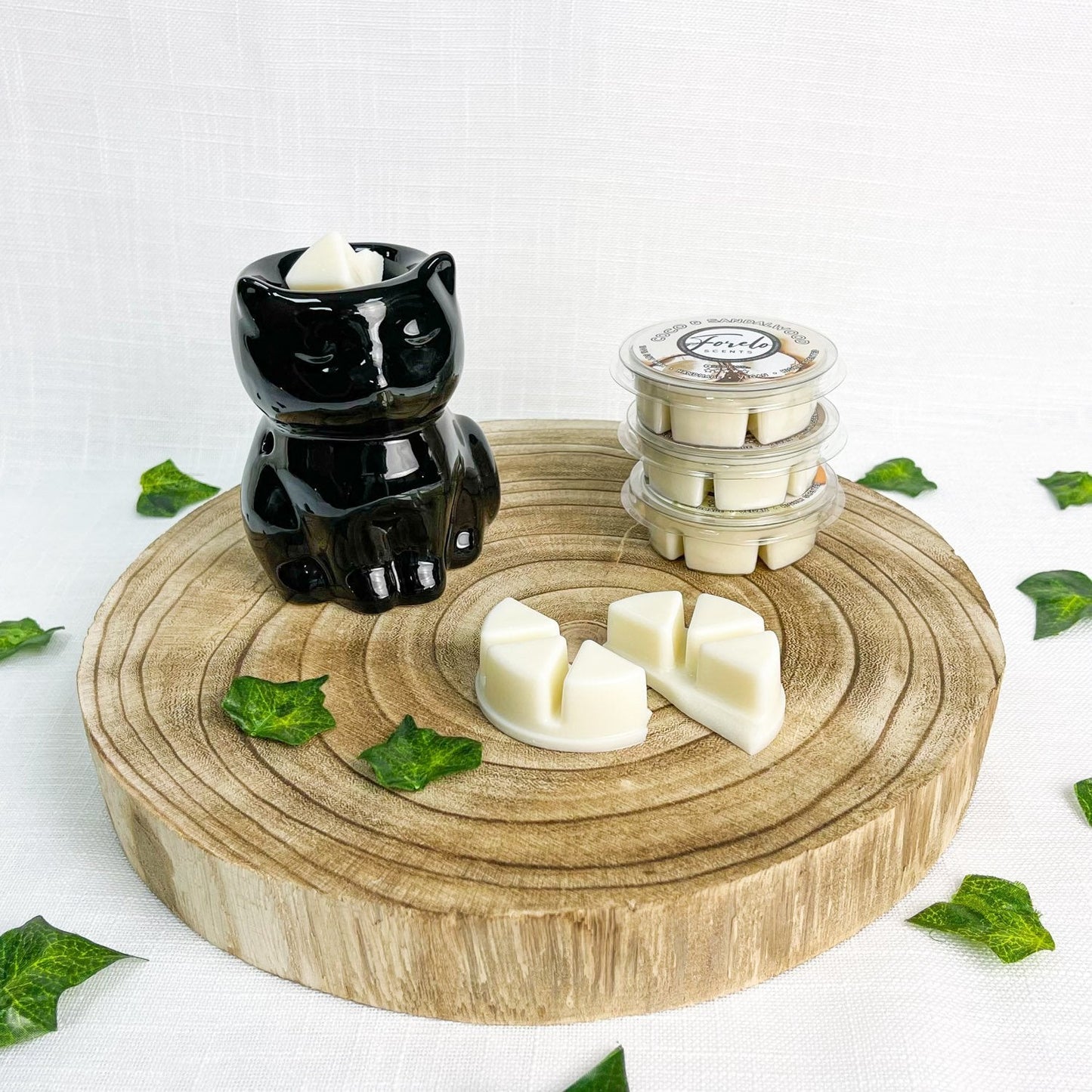 Cat Burner & Wax Melt Gift Set - Bath Indulgence