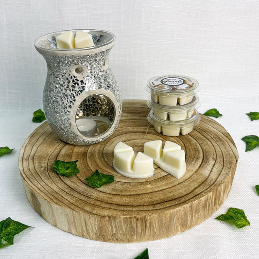 Crackle Glass Burner & Wax Melt Gift Set - Bath Indulgence
