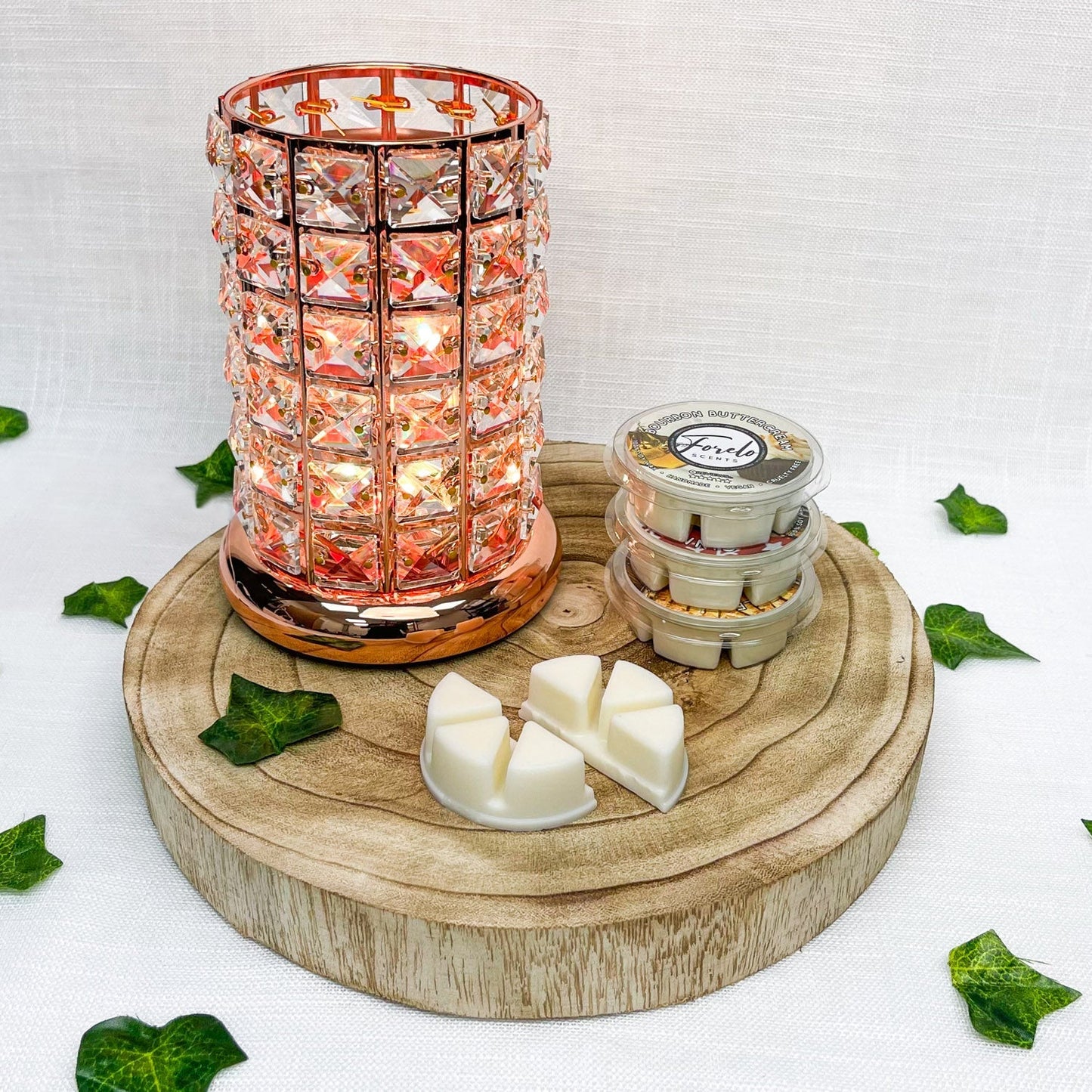 Crystal LED Burner & Wax Melt Bundle - Bath Indulgence