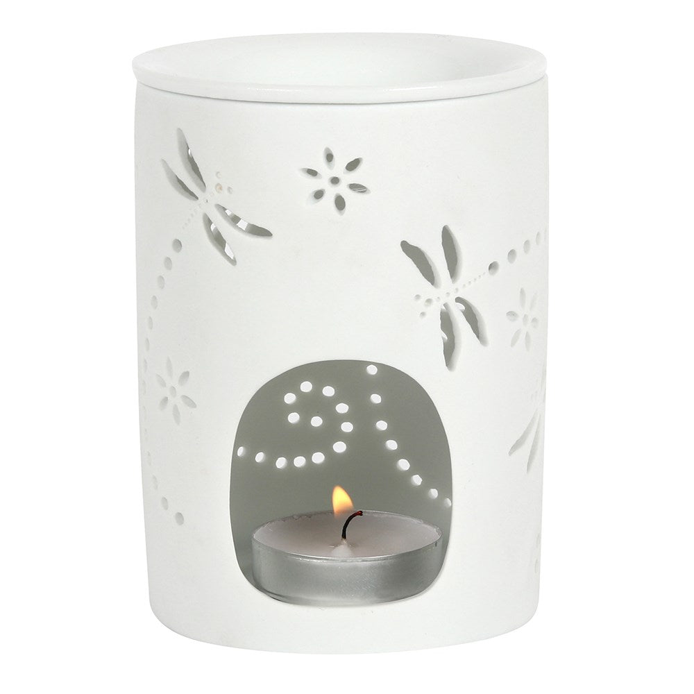 Dragonfly Tea Light Burner & Wax Melt Bundle - Bath Indulgence