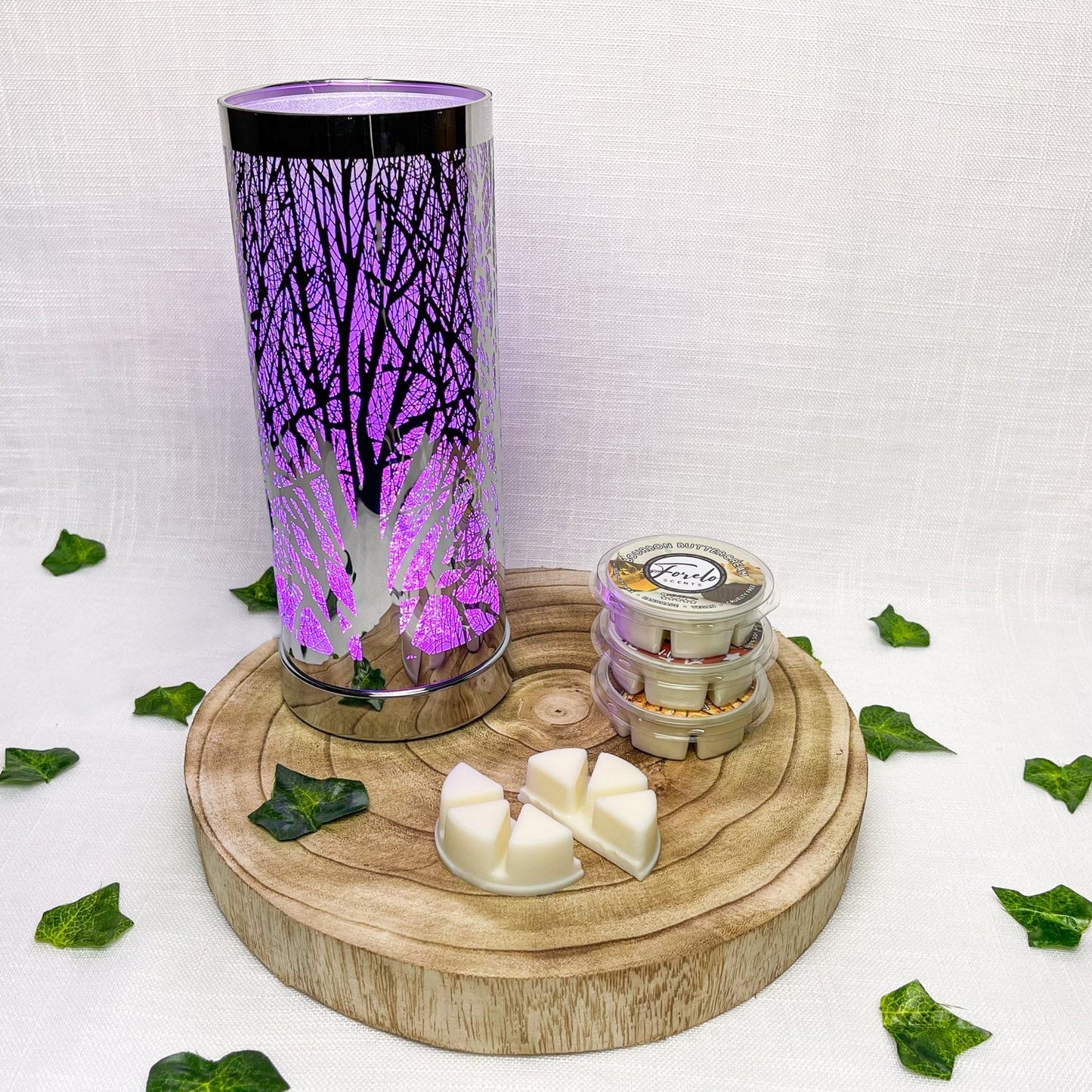 Tree Silhouette LED Burner & Wax Melt Bundle - Bath Indulgence