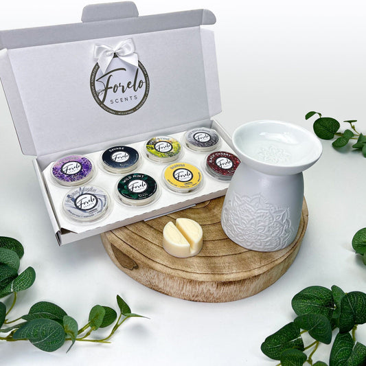 Wax Melt Sample Box & Burner Gift Set - Bath Indulgence