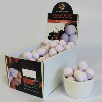 1.3Kg Box of Chill Pills (Mini Bath Bombs) - Black Cherry Box of Chill Pills 1.3Kg - Bath Indulgence