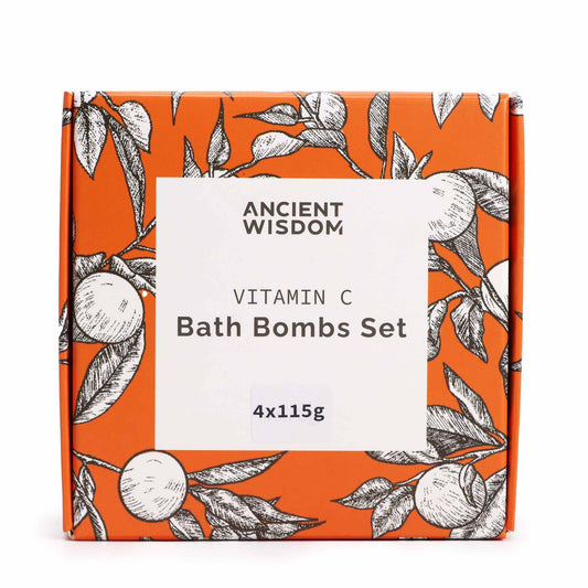 4 x 115g Premium Vitamin C Bath Bombs – Aromatherapy Quartet UK Handmade