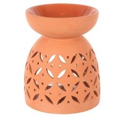 20cm Large Terracotta Oil Burner Oil Burners Mixed Designs - Bath Indulgence