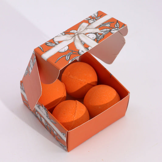4 x 115g Premium Vitamin C Bath Bombs – Aromatherapy Quartet UK Handmade - Bath Indulgence