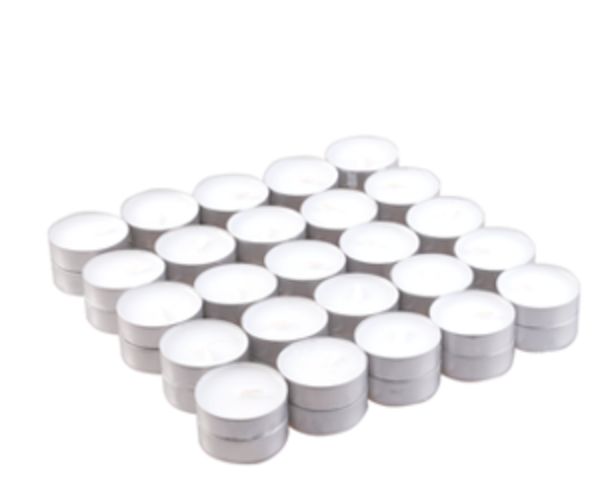 50x Unscented Tealight (4hr) Tealights - Bath Indulgence